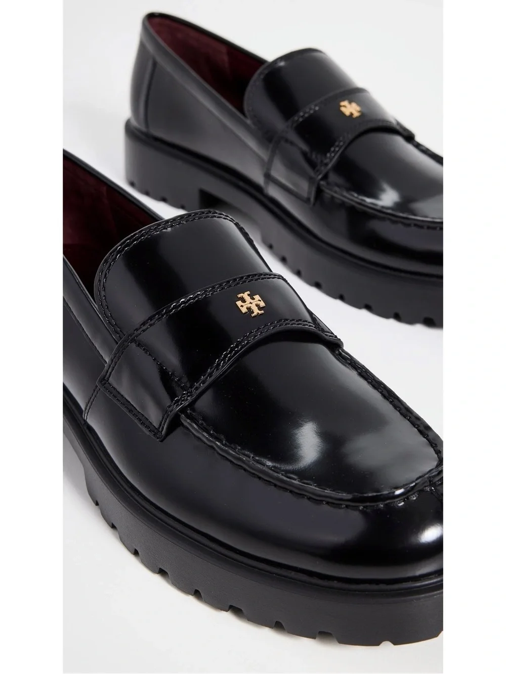 TORY BURCH Classic Lug Loafer Black Leather Platform Loafers 8.5